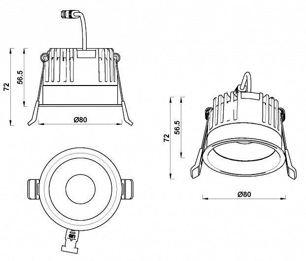 Встраиваемый светильник iLedex Mars 12 Вт 3000 K 112-12W-D80-3000K-24DG-BK