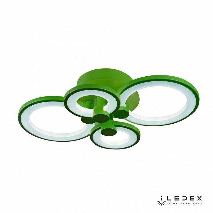 Потолочная люстра iLedex Ring зеленая A001/4 GREEN