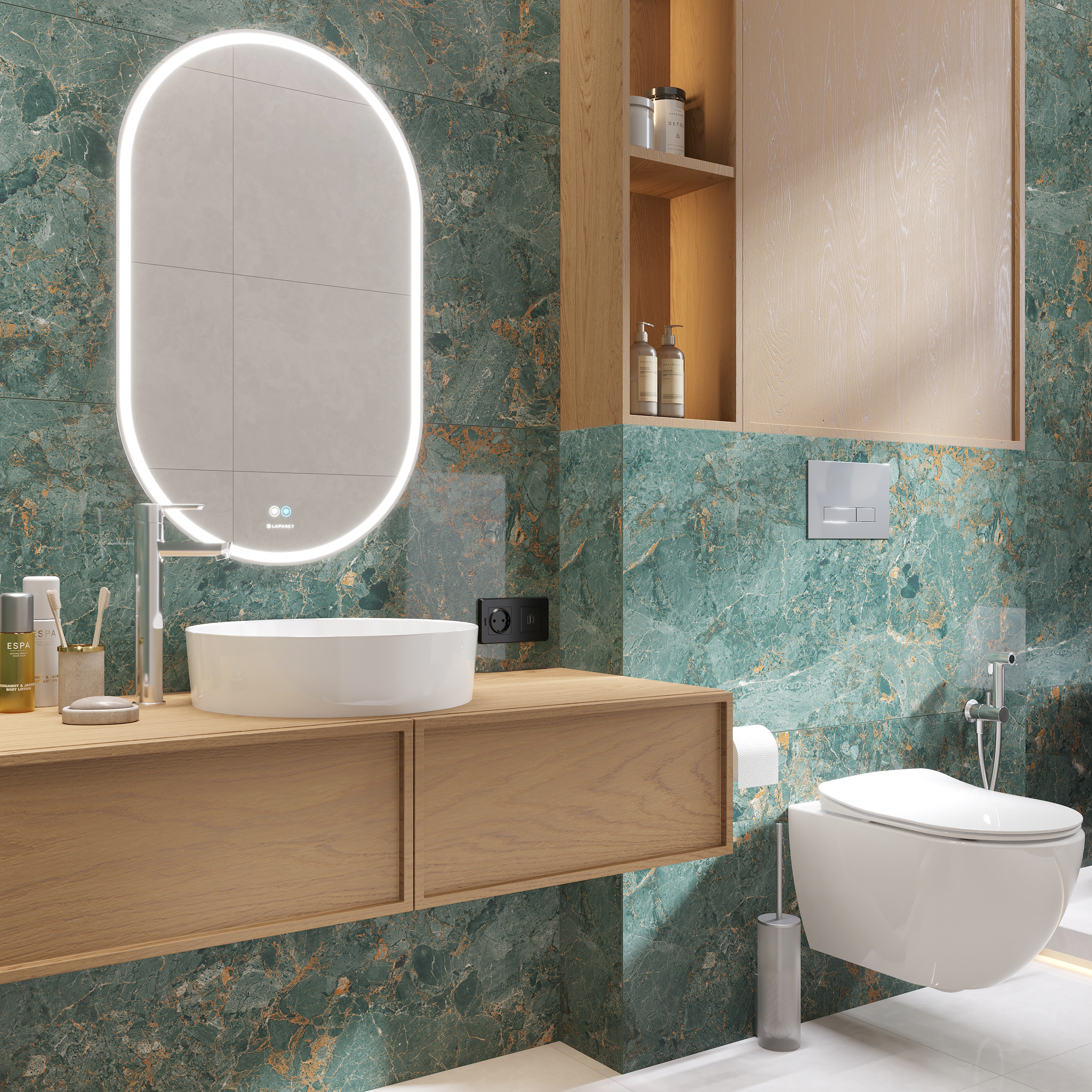 Зеркало Laparet Electra 55x90 см с подсветкой и антизапотеванием electra. 55*90