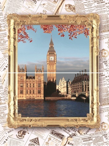 Панно Дельта Керамика Newspapers P2-1D130 30х40 см (из 2-х плиток) P2-1D130