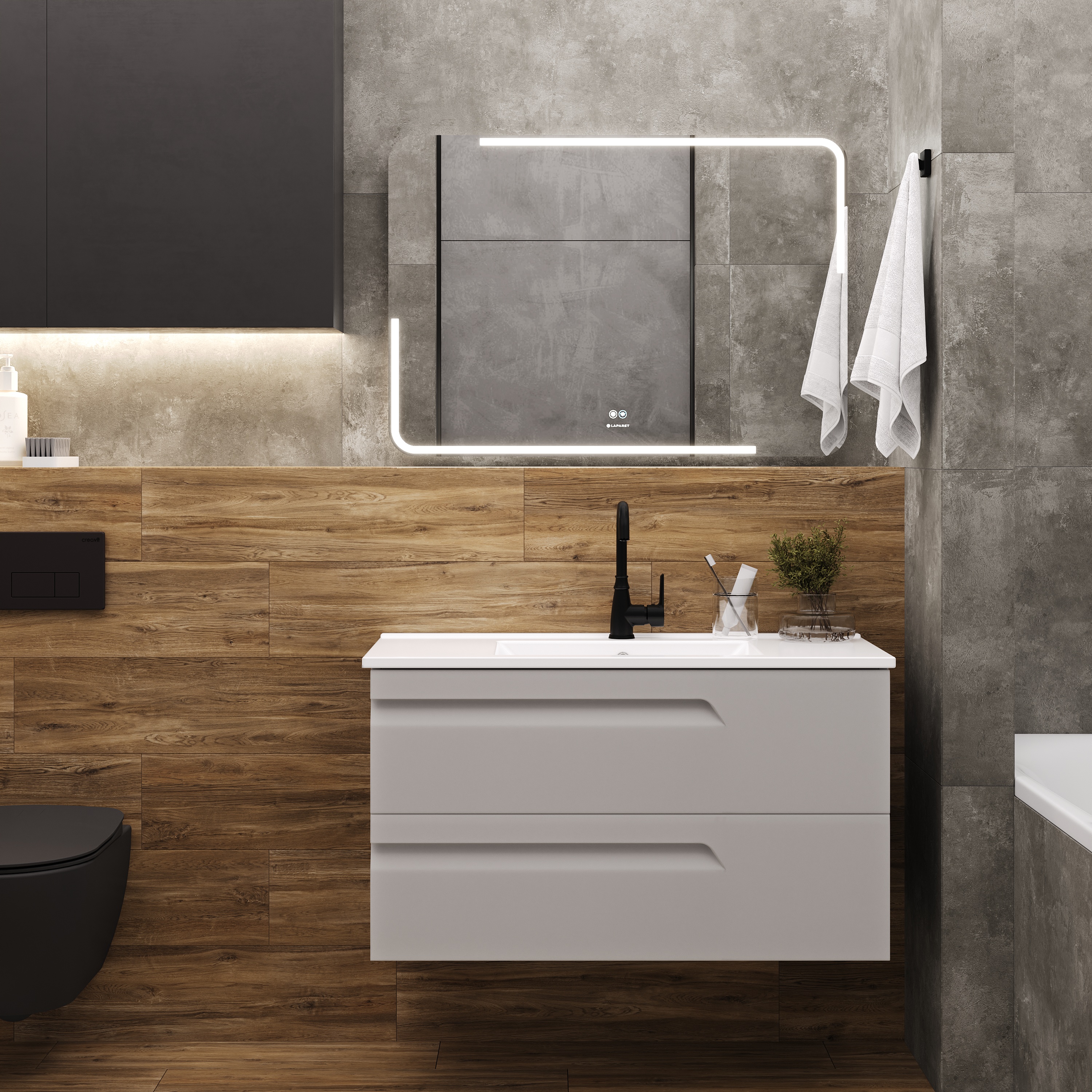 Зеркало Laparet Atlas 100x70 см с подсветкой и антизапотеванием Atlas. 100*70