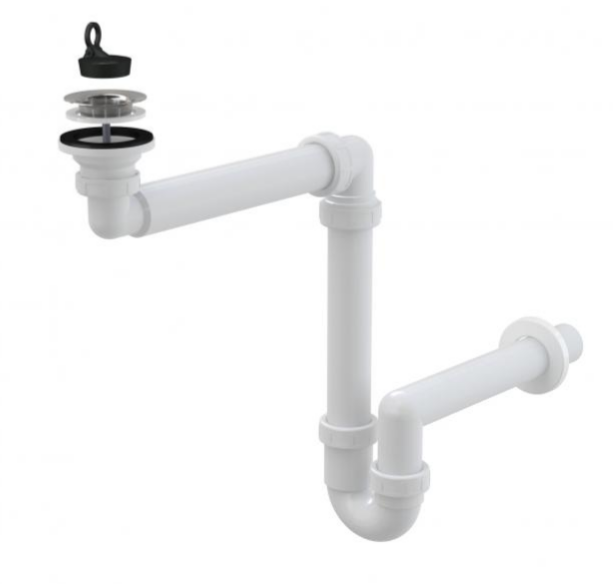 Сифон для умывальника Alca Plast экономящий пространство Ø63 мм A413