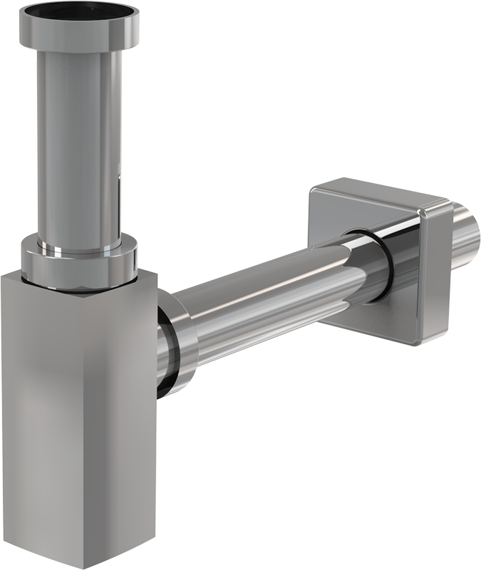 Сифон для умывальника Alca Plast A401 цельнометаллический квадратный A401