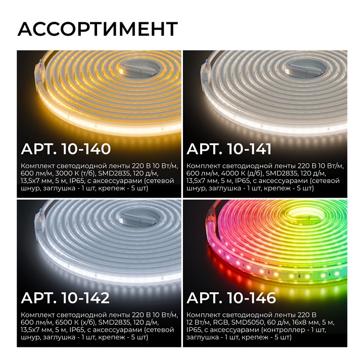 Комплект с лентой светодиодной Apeyron Electrics  10-140