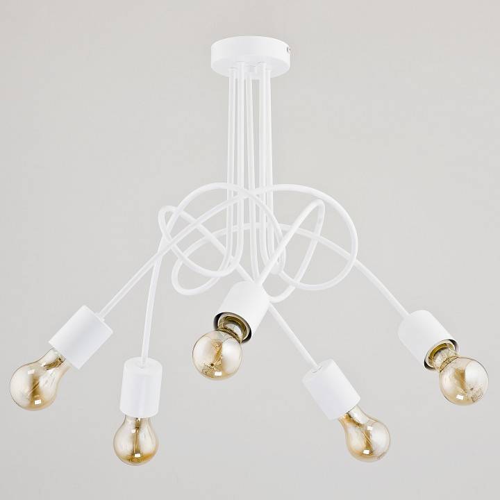 Люстра на штанге Alfa Tango White 5 ламп 23615