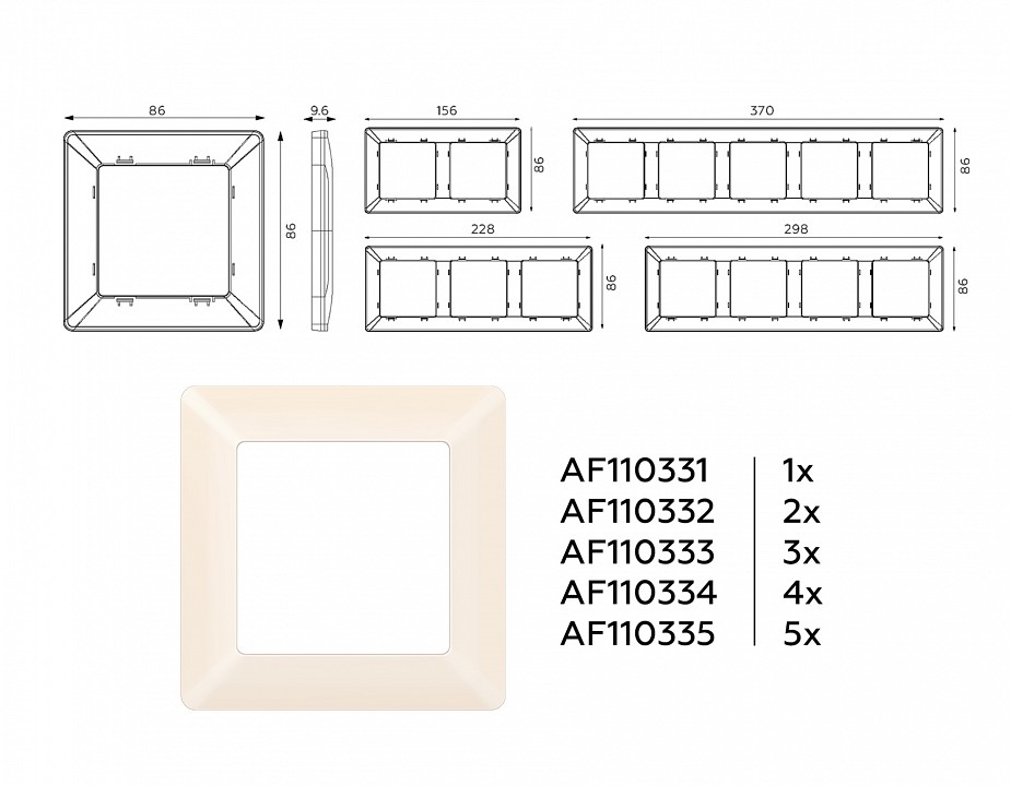 Рамка на 1 пост Ambrella Volt Line AF110331