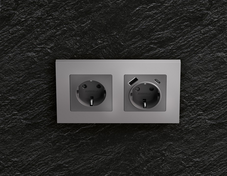 Рамка на 1 пост Ambrella Volt Qubi AF250501