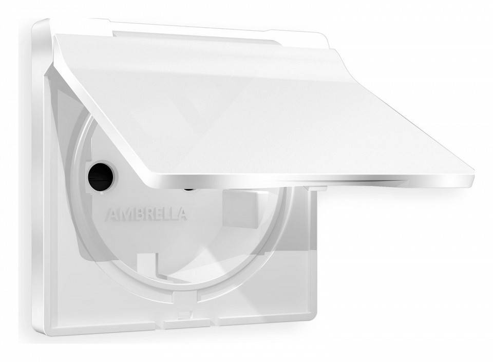 Накладка для розетки влагозащищенной с заземлением и со шторками с крышкой Ambrella Volt Quant AP1080