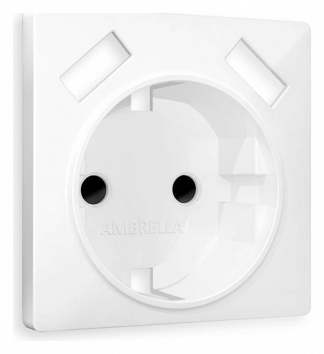 Накладка для розетки с заземлением и со шторками и 2хUSB type A Ambrella Volt Quant AP1090