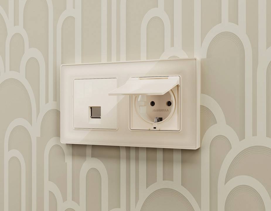 Накладка для розетки RJ-11 или RJ-45 Ambrella Volt Quant AP3120