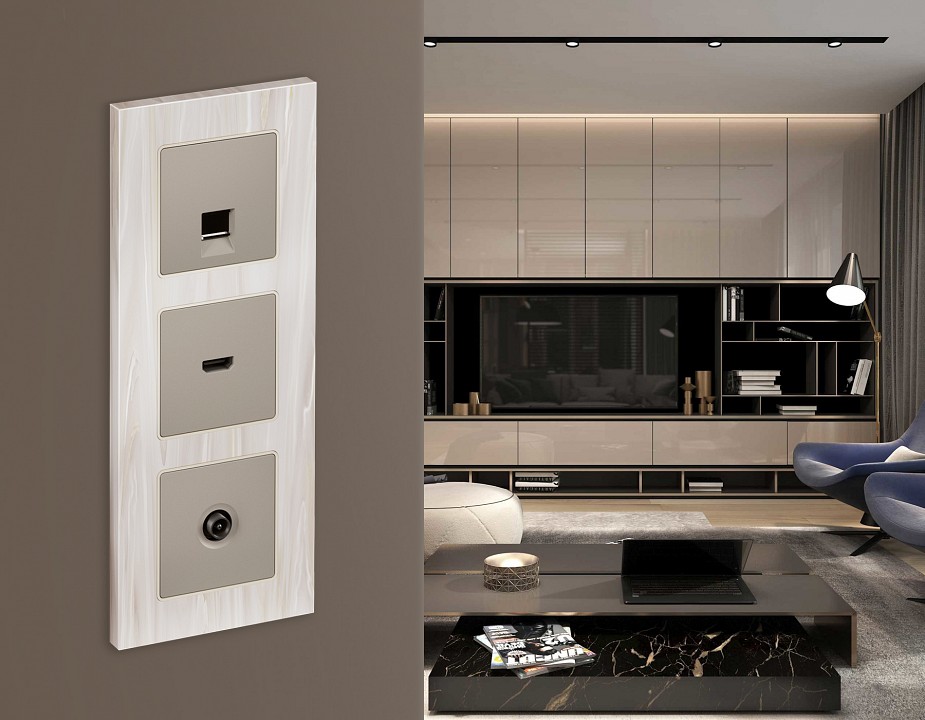 Накладка для ТВ-розетки Ambrella Volt Quant AP3730