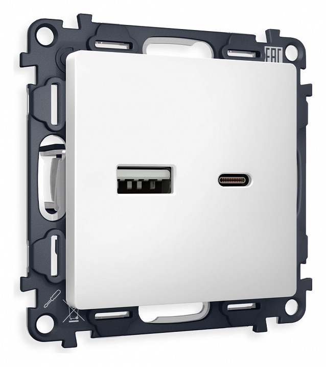 Розетка 2хUSB type A и C без рамки Ambrella Volt Quant MA131010