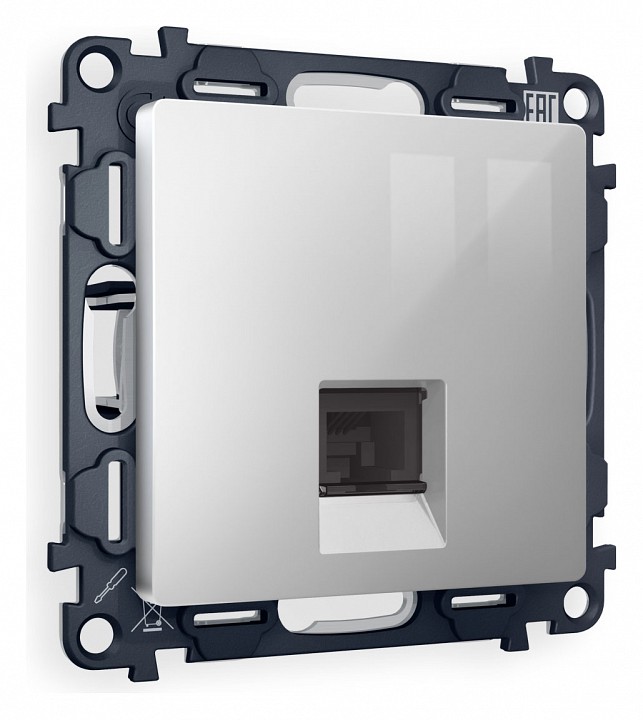 Розетка Ethernet RJ-45 и со шторками, без рамки Ambrella Volt Quant MA412010