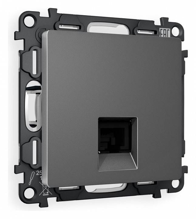 Розетка телефонная RJ-11 со штрокой, без рамки Ambrella Volt Quant MA662030