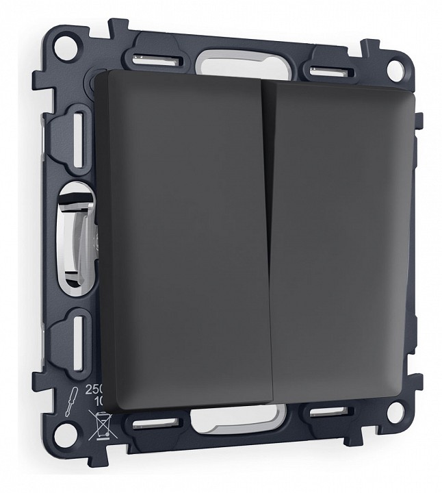 Выключатель двухклавишный без рамки Ambrella Volt Quant MA903010