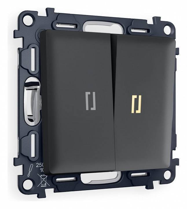 Выключатель двухклавишный с подсветкой без рамки Ambrella Volt Quant MA904010