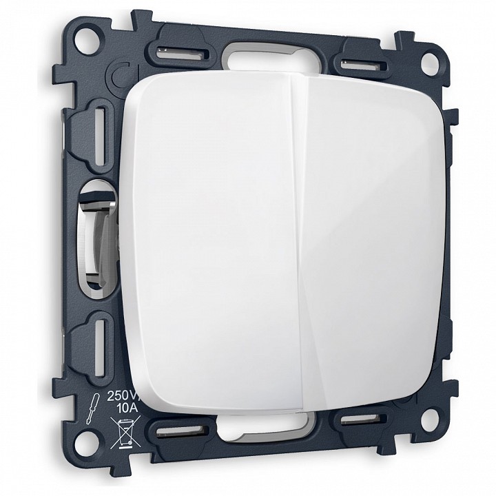 Выключатель перекрестный двухклавишный без рамки Ambrella Volt OMEGA MO103030