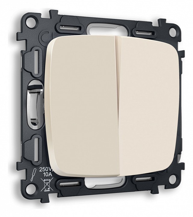 Выключатель двухклавишный без рамки Ambrella Volt Quant MO323010