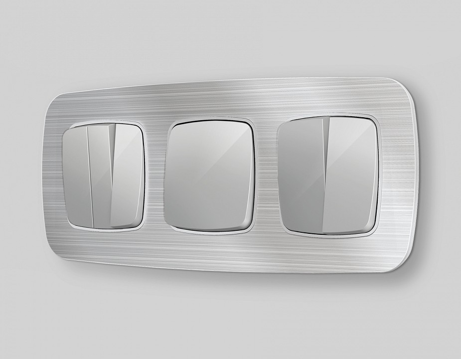 Выключатель перекрестный двухклавишный без рамки Ambrella Volt OMEGA MO403030