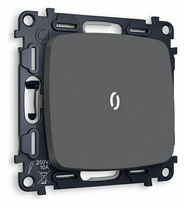 Выключатель одноклавишный с подсветкой без рамки Ambrella Volt Quant MO902015