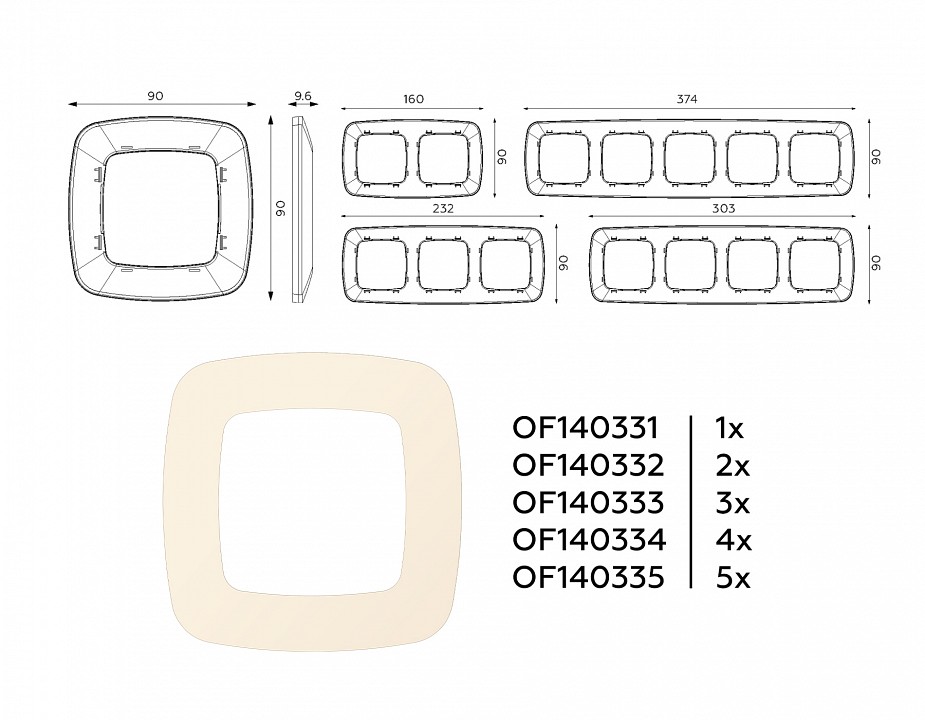 Рамка на 2 поста Ambrella Volt Ecta OF140332