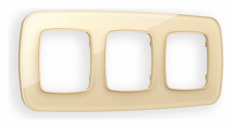 Рамка на 3 поста Ambrella Volt Radian Стекло органическое OF320603