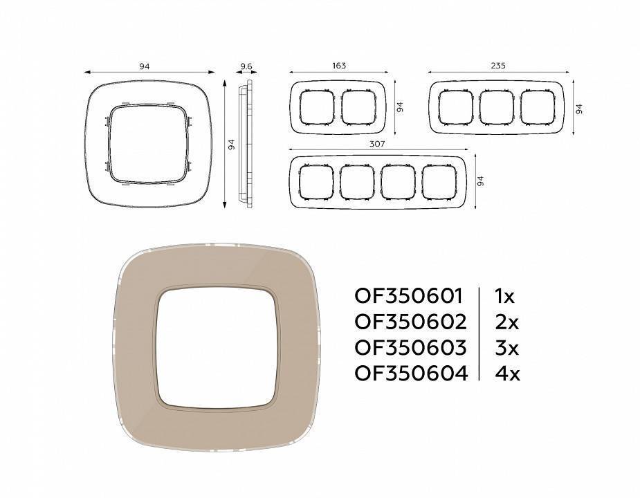 Рамка на 1 пост Ambrella Volt Radian Стекло натуральное OF350601