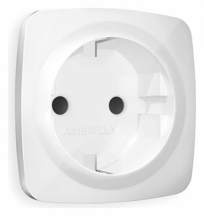 Накладка для розетки с заземлением и со шторками Ambrella Volt Quant OP1070
