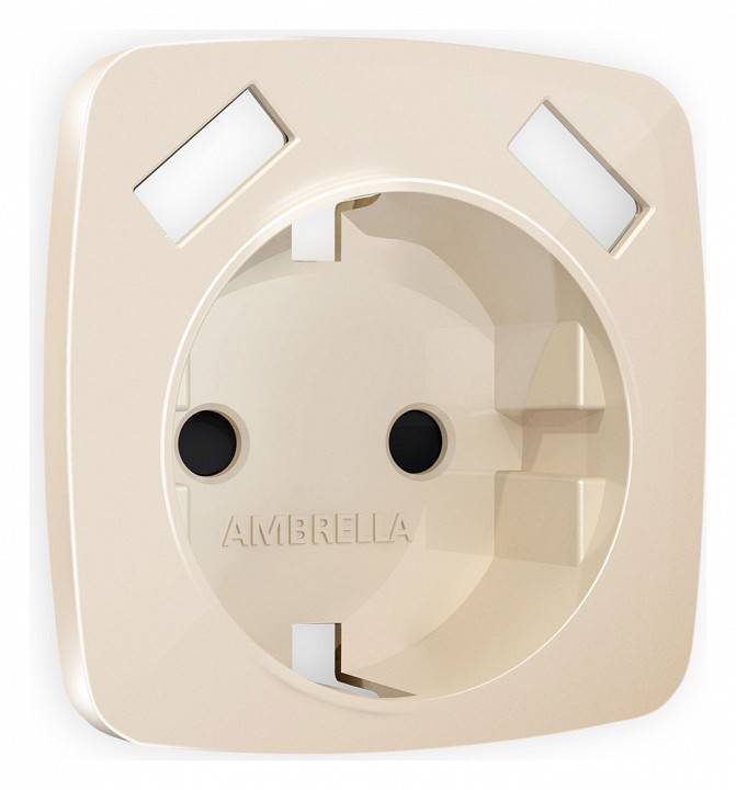 Накладка для розетки с заземлением и со шторками и 2хUSB type A Ambrella Volt Quant OP3090