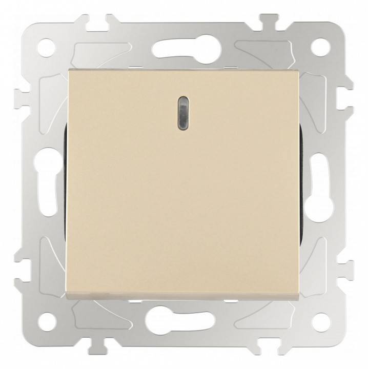 Выключатель одноклавишный с подсветкой без рамки Arte Milano 203 203.31-1.shampan