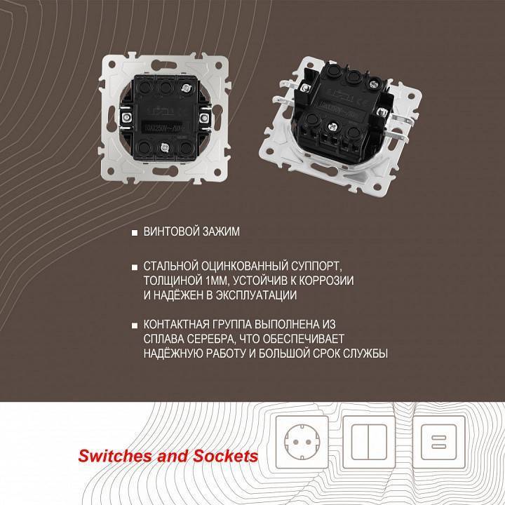 Выключатель одноклавишный с подсветкой без рамки Arte Milano 203 203.31-1.shampan