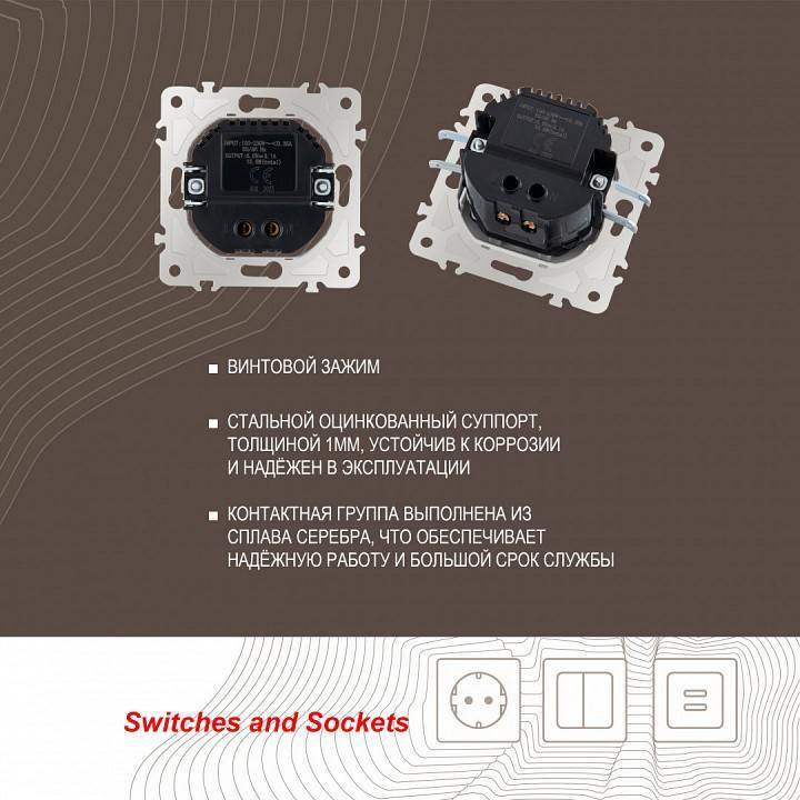 Розетка USB, без рамки Arte Milano am-203 203.46-1.shampan