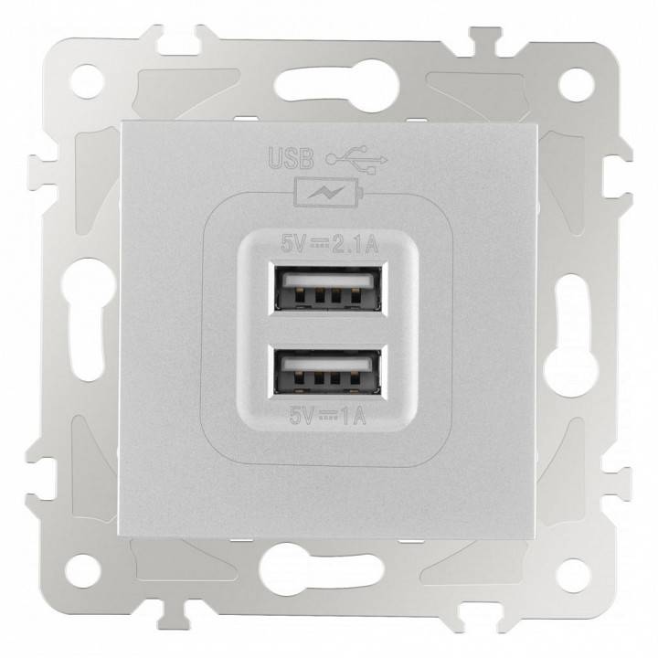 Розетка USB, без рамки Arte Milano am-203 203.46-1.silver