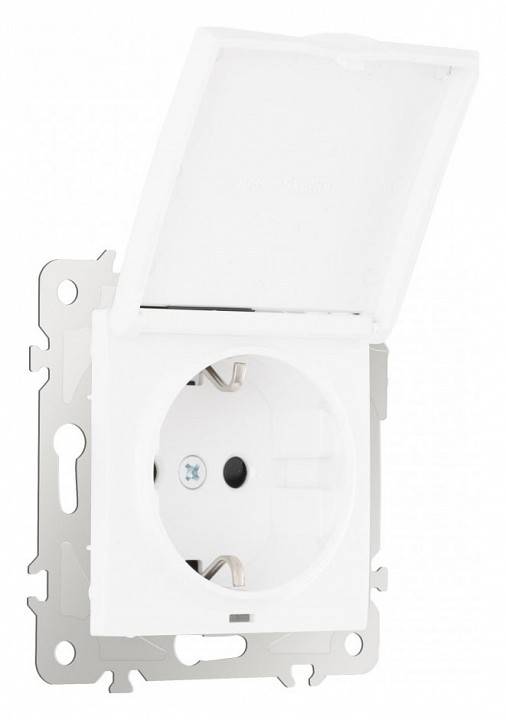 Розетка влагозащищенная с заземлением и со шторкой с крышкой Arte Milano am-206 206.41-1.white