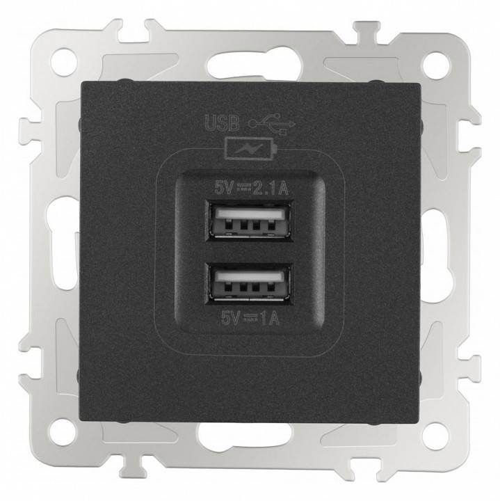 Розетка USB, без рамки Arte Milano am-206 206.46-1.black