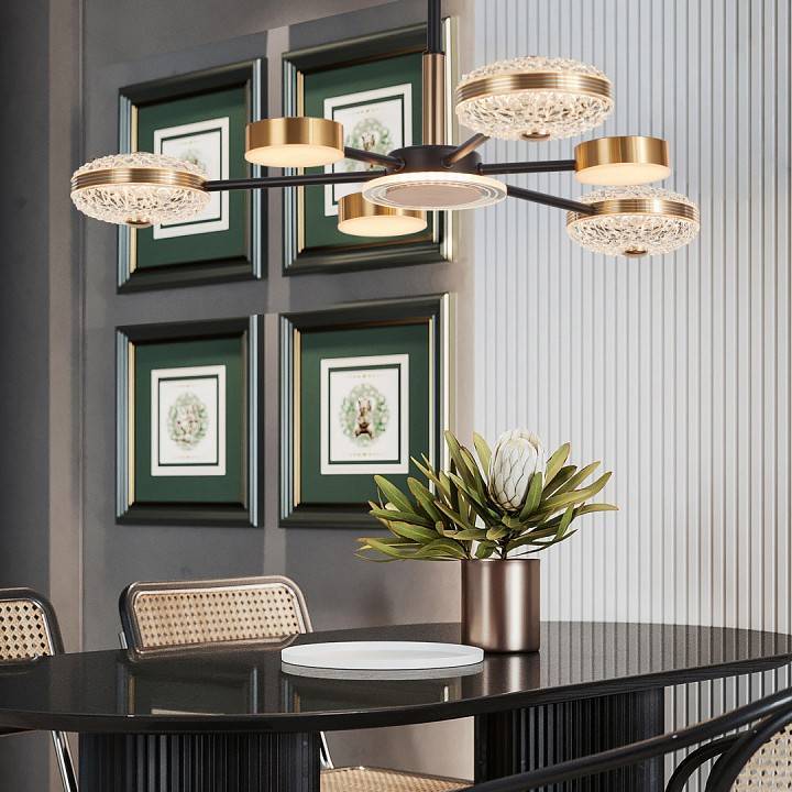 Люстра на штанге Arte Milano Ferrara-72069 272069/6 BK/GD