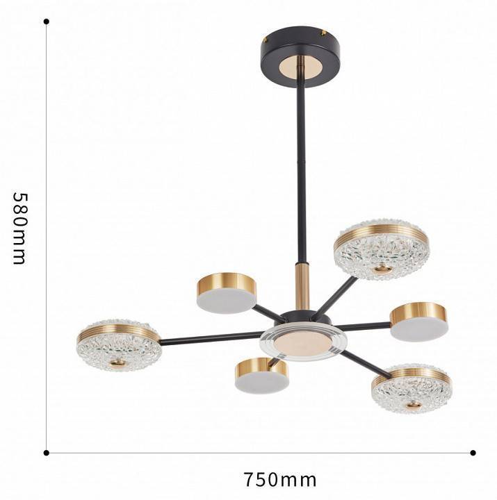 Люстра на штанге Arte Milano Ferrara-72069 272069/6 BK/GD