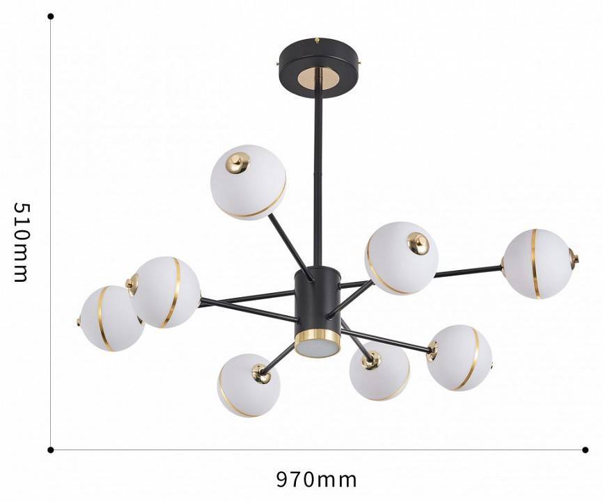 Люстра на штанге Arte Milano Ferrara-72069 272069/8 BK