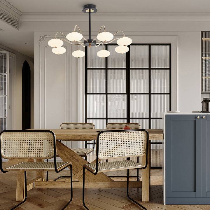 Люстра на штанге Arte Milano Neapolis-73908 273908/8 BK/GD