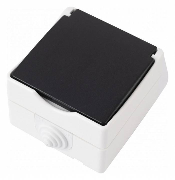 Розетка влагозащищенная с заземлением и со шторкой с крышкой Arte Milano am-309 309.40-1.grey