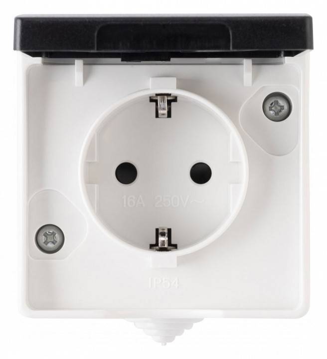 Розетка влагозащищенная с заземлением и со шторкой с крышкой Arte Milano am-309 309.40-1.grey