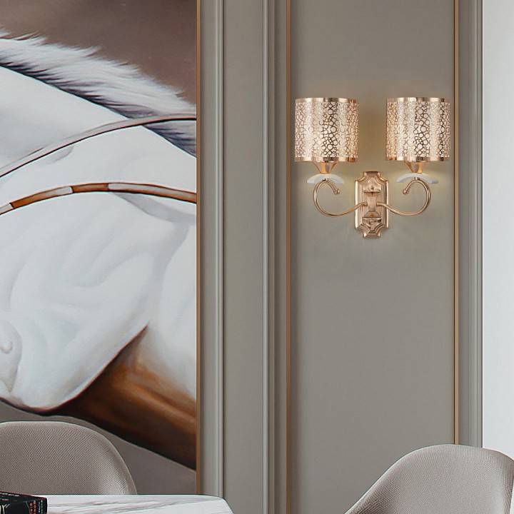 Бра Arte Milano Florentia 9787 2 лампы 309787/2W Wh/Gd