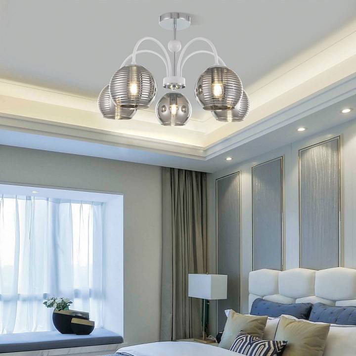 Люстра на штанге Arte Milano Napoli 5 ламп 320719/5 CR+WH