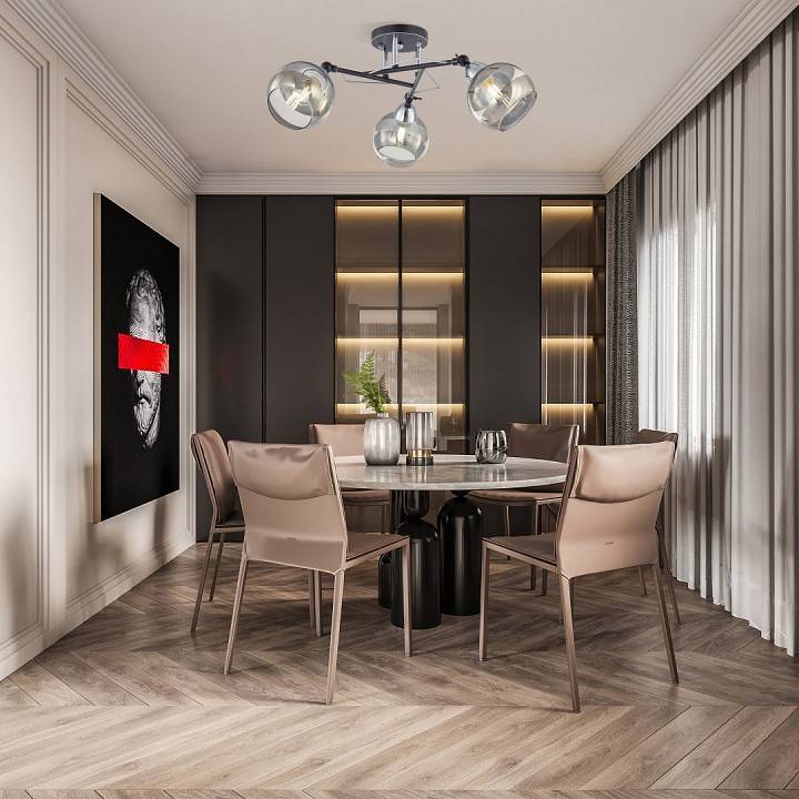 Потолочная люстра Arte Milano AMALFI 3 лампы 323685/3B BK+CR