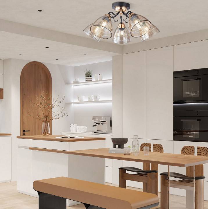 Люстра на штанге Arte Milano Napoli 5 ламп 331234/5 BK+FGD