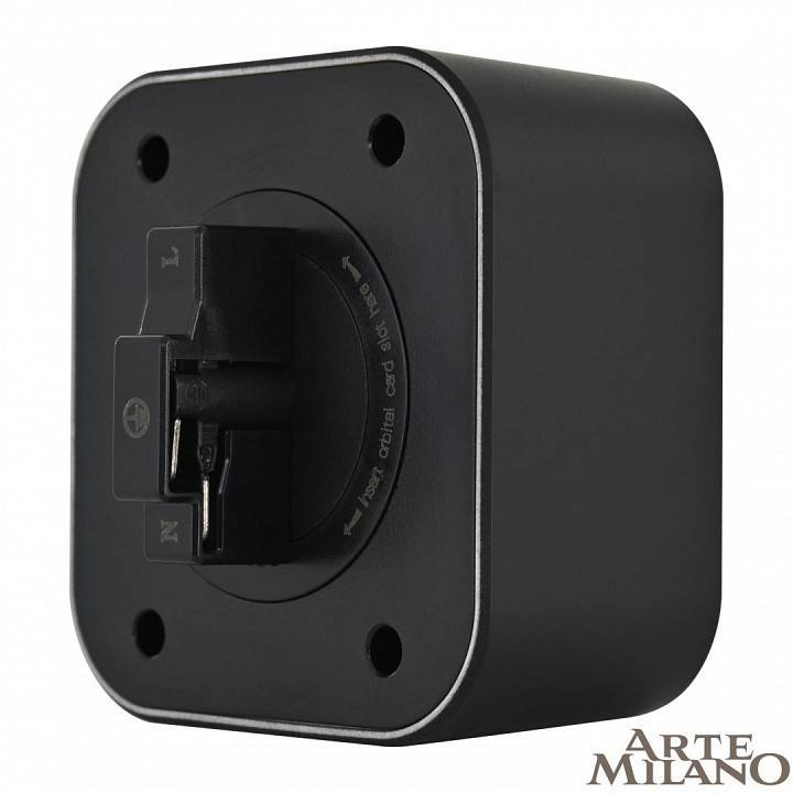 Розетка с заземлением для трека Arte Milano Am-track-sockets черный 380022TS/ES Black
