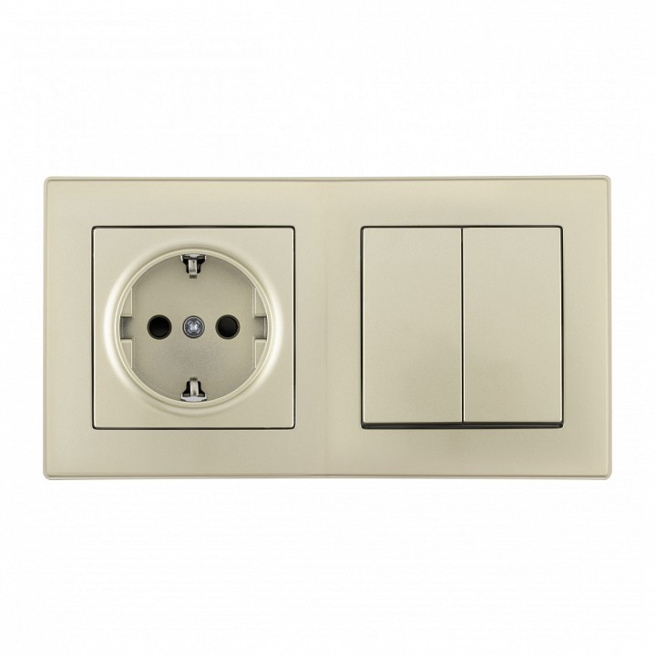 Блок с розеткой и выключателем Arte Milano SET06-2 SET06-2-30-2-40-1 shampan