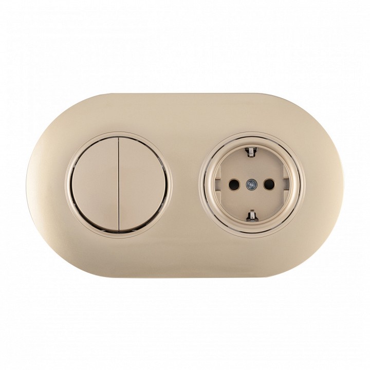 Блок с розеткой и выключателем Arte Milano SET08-2 SET08-2-40-1-30-2 shampan