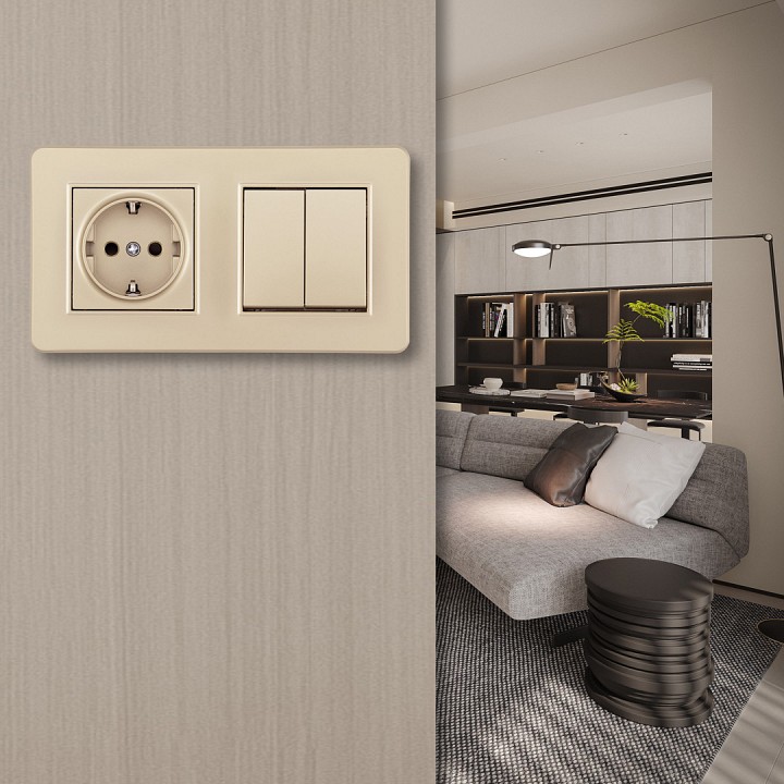 Блок с выключателями двухклавишными Arte Milano SET16-2 SET16-2-40-1-30-2 shampan