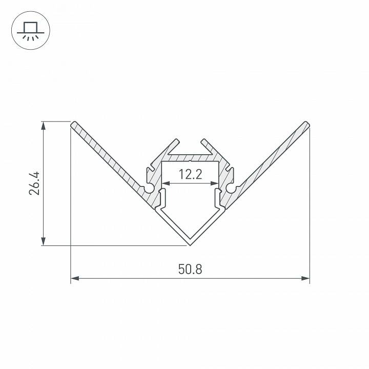 Профиль Arlight ARH-DECORE-S12-EXT-F-2000 ANOD внешний 023897